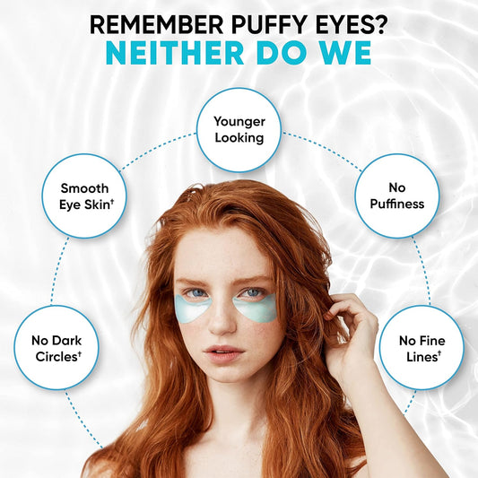 Under Eye Patches for Puffy Eyes, Dark Circles, Dull Skin - Natural Moisturizing Support - Help with Wrinkles and Fine Lines - Under Eye Mask with Hyaluronic Acid, Collagen, Caffeine - 30 Pairs
