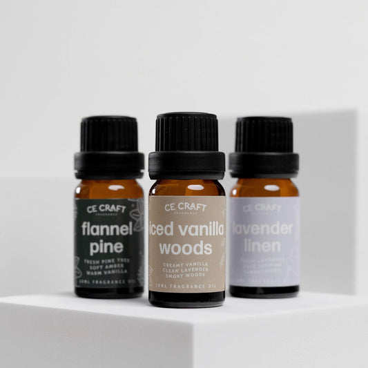 CANDECraftCo Premium Fragrance Oil – Diffuser Oils Fragrances Scented for Home, Candle Soap Making Supplies, Aromatherapy Blends for House (0.34 Fl Oz) (2-Pack, Teakwood & Mahogany + Apple & Mahogany)
