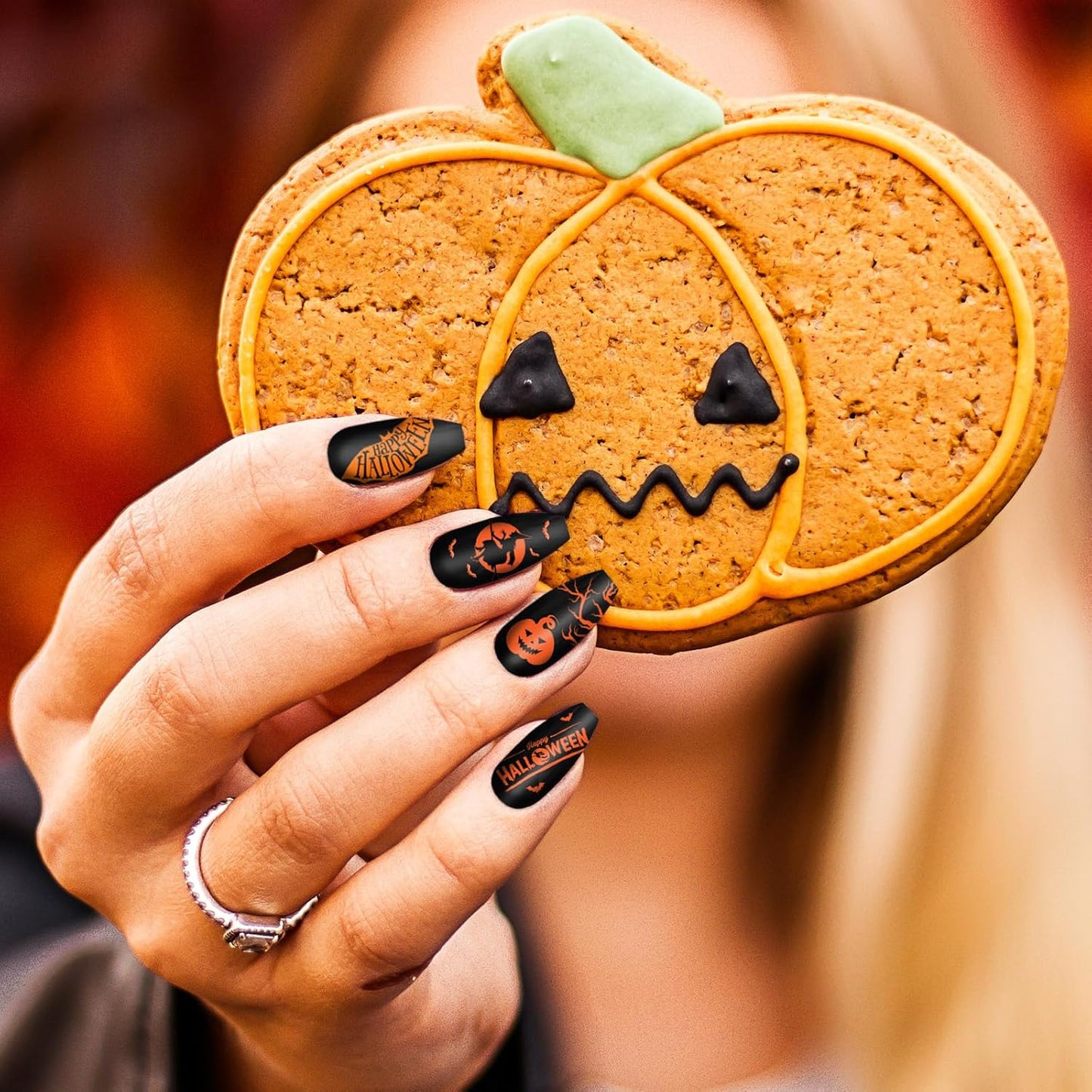 Whaline 10Pcs Halloween Nail Art Stamping Plate Kit Spooky Pumpkin Ghost Skull Plaid Design Nail Art Plate for Holiday DIY Print Manicure Salon