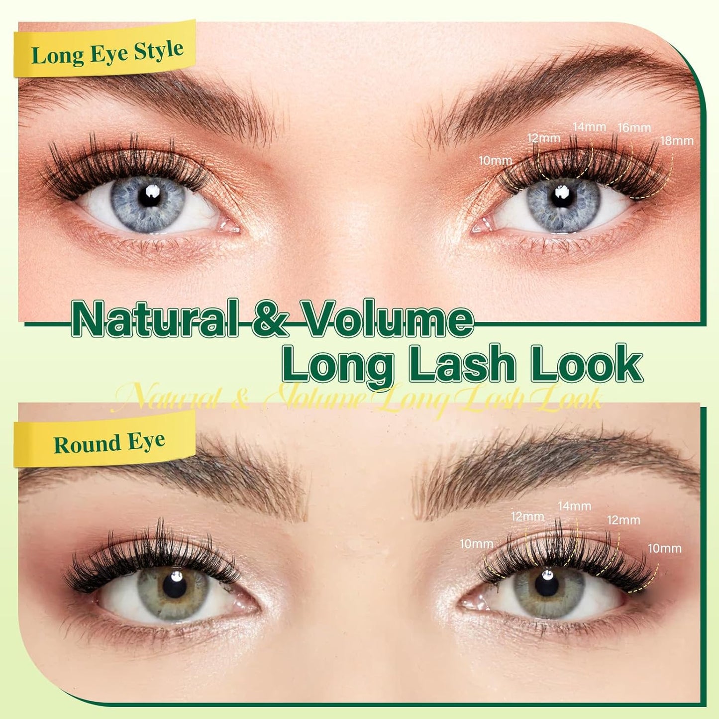 KEYYOULASH Lash Clusters Manga Lash Extension D Curl 144pcs 8-18mm Wispy Eyelash Clusters Natural Volume Eyelash Extensions Individual Lashes DIY at Home(KY06,D-8-18MIX)