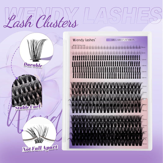 Lash Clusters DIY 12-18mm Mega Thick Lash Extension Individual Spike Mink Lash Clusters with Bottom Lashes Spiky Volume Eyelash Extension for Self Use(40+50D)