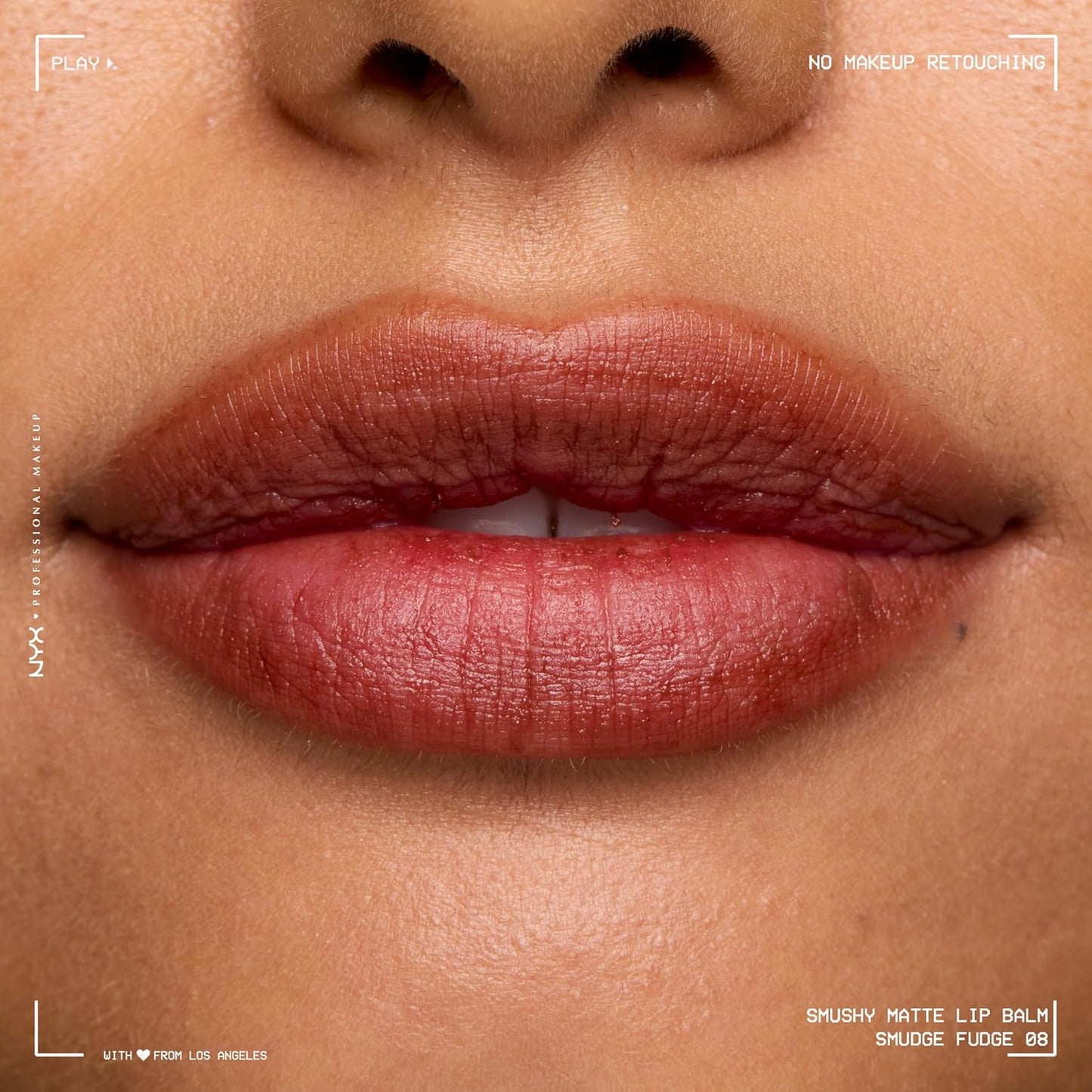 NYX PROFESSIONAL MAKEUP Smushy Matte Lip Balm, Tinted Lip Moisturizer with Soft, Matte Finish - Smudge Fudge (Chocolate Brown)