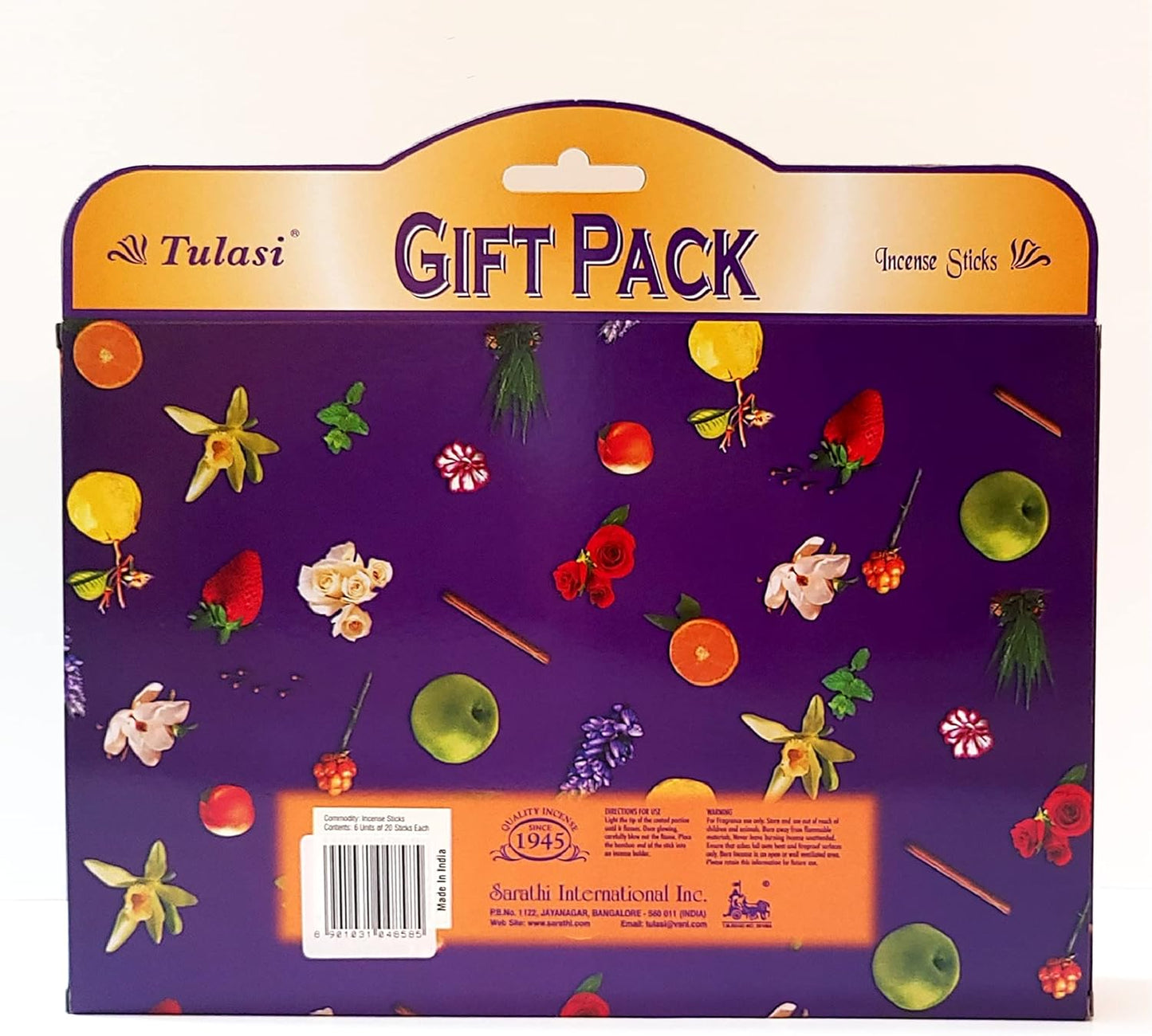 Tulasi Incense Sticks with Natural Oils Set of 6 Fragrances (120 Sticks) Hand Rolled Incense Sticks, Calming Home Aromatherapy, Meditation, Relaxing, Mixed Scents with Natural Oils