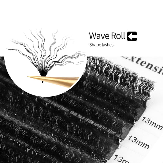 Lash Extensions Wool Curly Eyelash Extensions 0.07mm Thickness C Curl Mix 8-15mm Easy Fan Lashes Premade Fans Volume Lashes Matte Black Crisscross(Wool Curly,0.07-C,8-15mm)