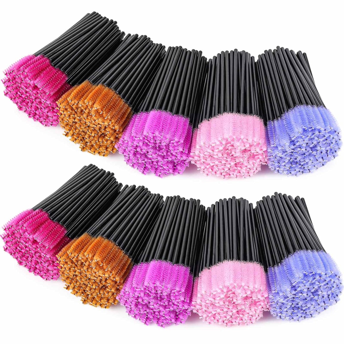 1000 Disposable Mascara Wands Eyelash Brushes Spoolies for Eyebrow Eye Lash Extension Multicolor