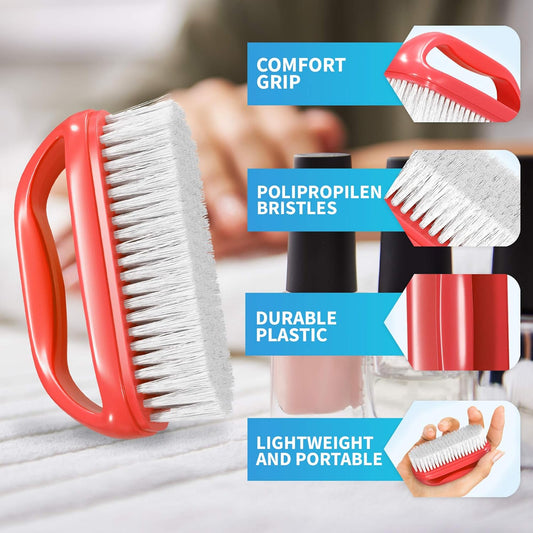 Konex Perfect-Grip Large Hand and Nail Brush 4" X 2-1/4" X 1-1/2" (Red)