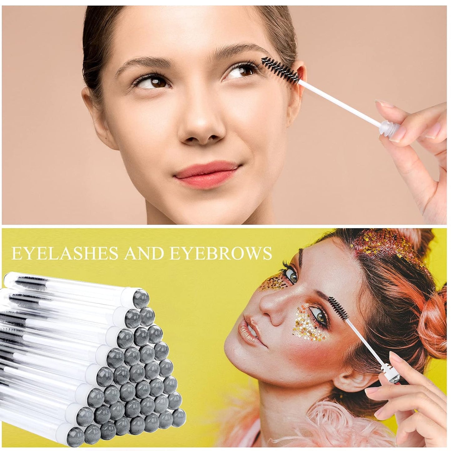 20 Pieces Disposable Mascara Brushes Eyelash Brush Lash Wand Diamond Mascara Wands with Tube Makeup Tool Lash Spoolies Sanitary Brushes Lash Extension Supplies (tube sky black 20)