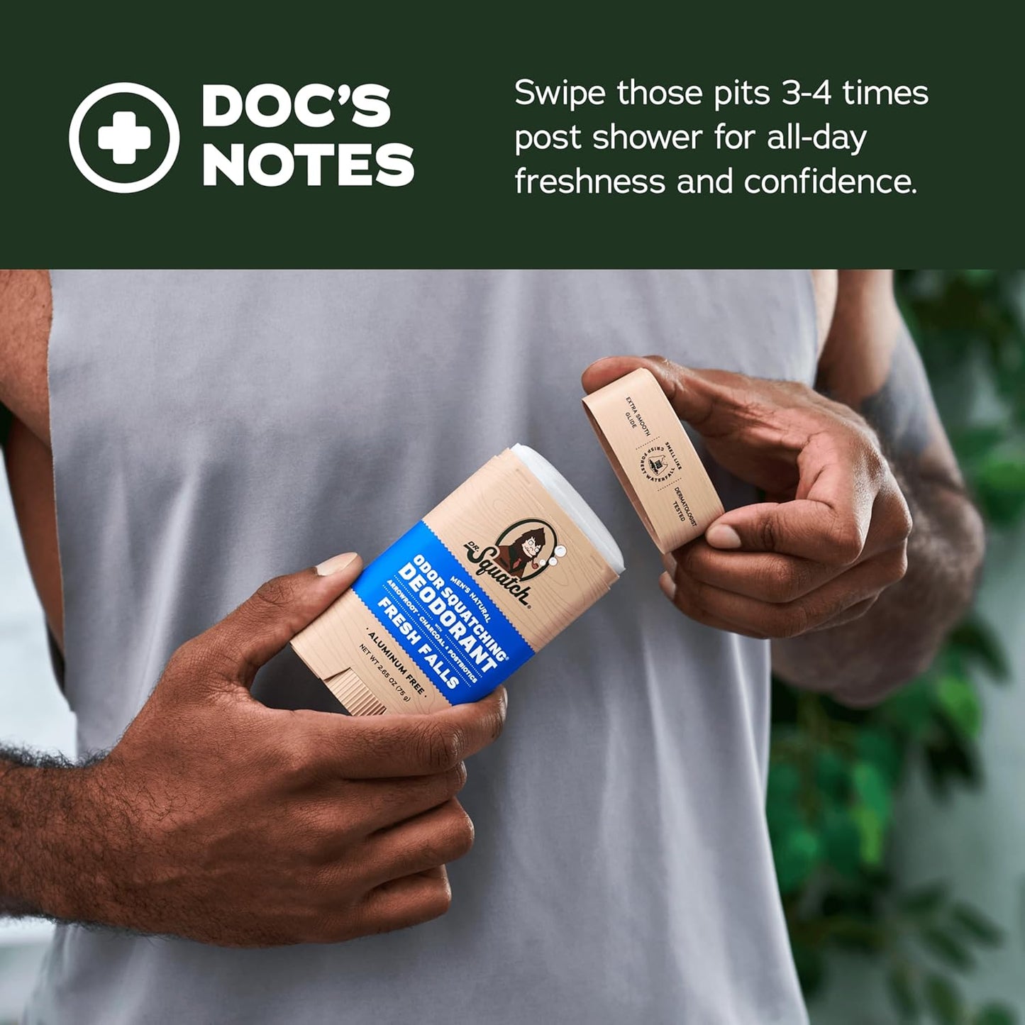 Dr. Squatch Natural Deodorant for Men - Odor-Squatching Aluminum Free - Rainforest Rapids & Cool Fresh Aloe (2.65 oz, 2-Pack)