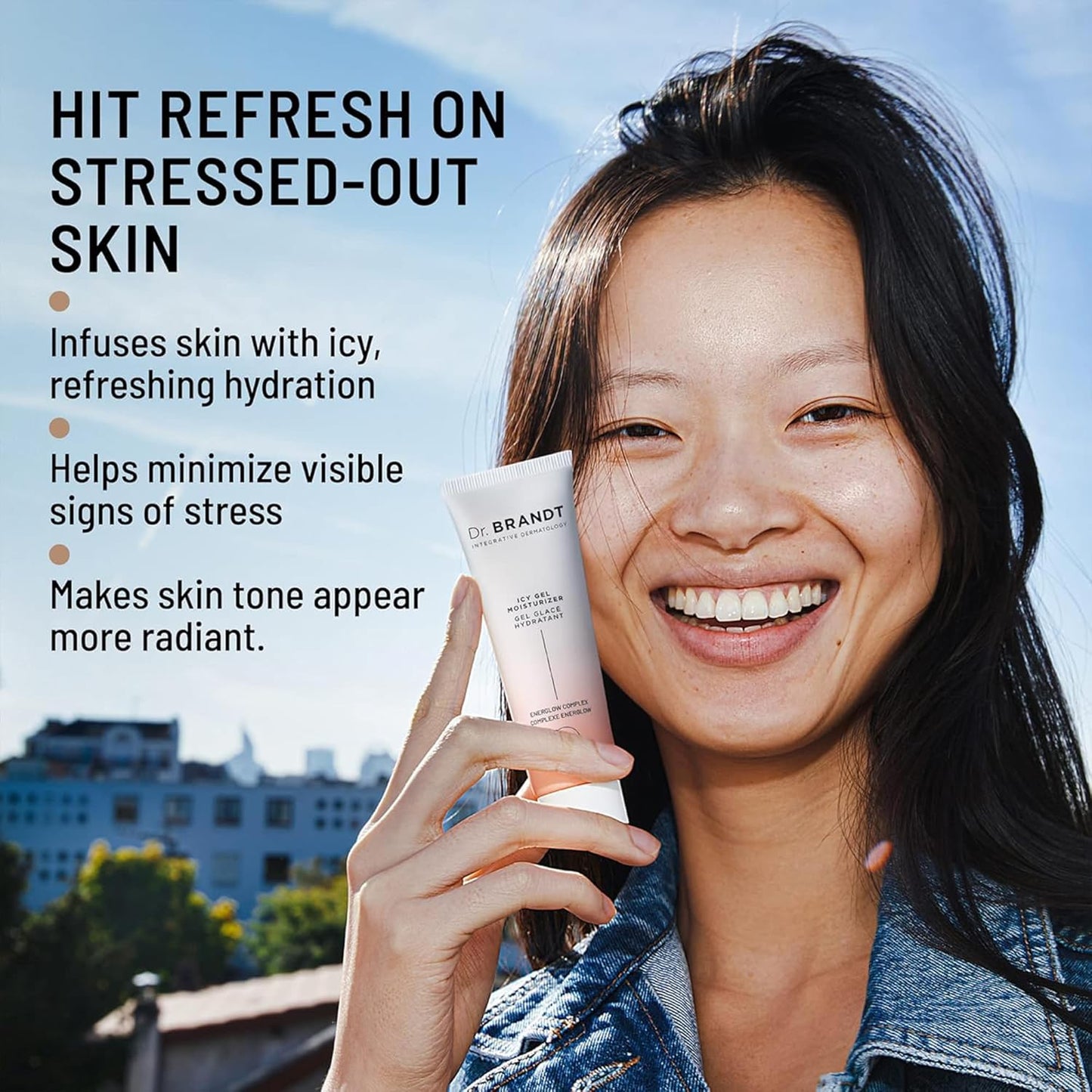 Dr. Brandt iD-Stress Icy Gel Moisturizer - Specifically Designed to Hydrate and Moisturize Your Skin - For A Glowing, Youthful-Looking Complexion - Full (1.7 fl oz) + Mini (0.24)