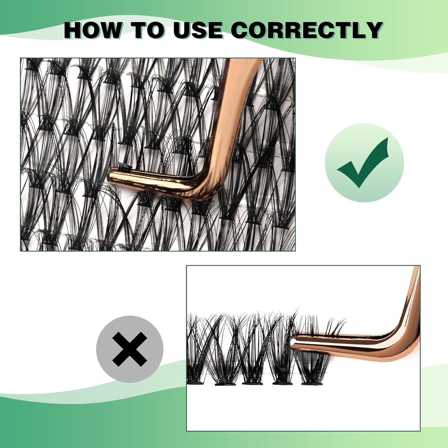 Lash Clusters 300pcs Individual Lashes 30D 0.07D Curl 16mm DIY Eyelash Extension KEYYOU Large Tray Volume Soft&Natural Cluster Lashes(30D-0.07D,16）