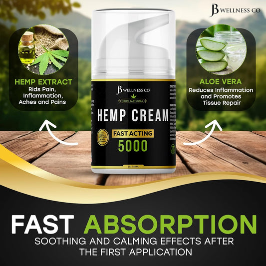 [2-PACK] Premium Hemp Cream -4oz- Hemp Extract Cream - Sore Muscles, Knees, Joints, and Lower Back- Made in USA [2-PACK]