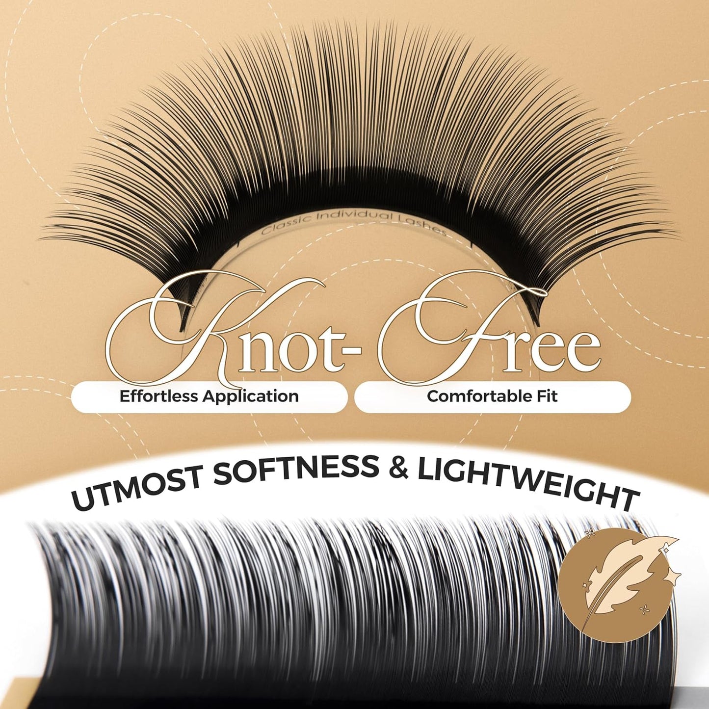 LASHVIEW 0.20 Thickness Silk D Curl Fake Eyelash Extensions Mixed Tray 8-15mm Natural Thick Lashes Individual Semi-Permanent Eyelashes Application for Professional Salon Use