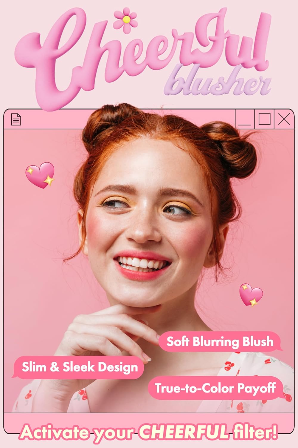 Cheerful Blusher | Lavender Purple Blush for Cheeks Powder Makeup | Korean Makeup Creamy Blush Powder | Fine Pigmented Blush | Powder Compact Make Up Blush 0.14 Oz. (05 Mulberryful)