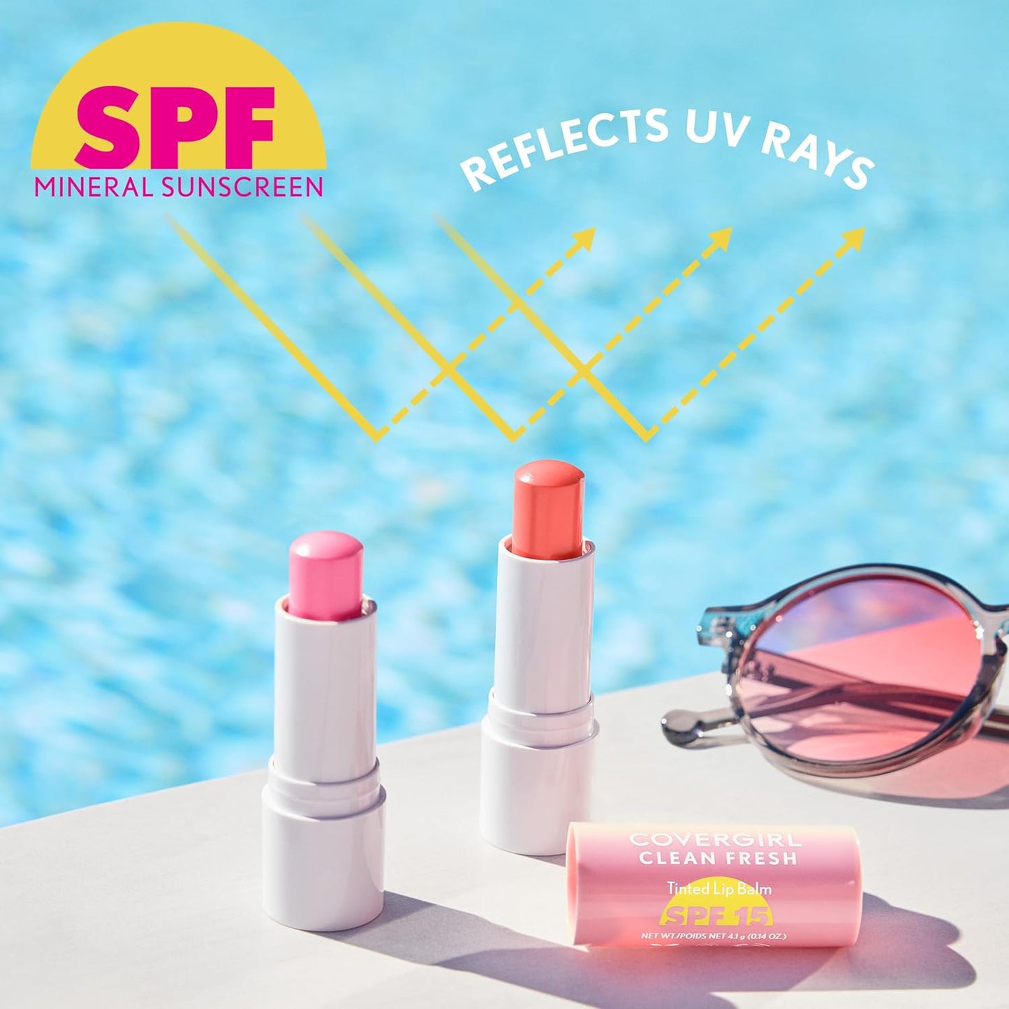 COVERGIRL Clean Fresh Tinted Lip Balm SPF 15-20 - Orange You A Cutie, with Mineral Sunscreen, Moisturizing, Vegan Formula, 0.14oz