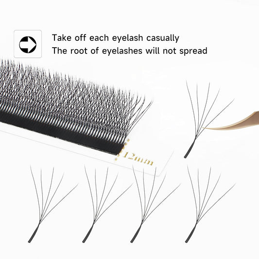 W Eyelash Extension 5D Volume Premade Fans 0.07 D Curl 8-15mm mix W Lashes Matte Black Lash Extensions Easy Fans W Shape Eyelash yy Eye Lashes(5D-0.07D-8-15mm Mix)