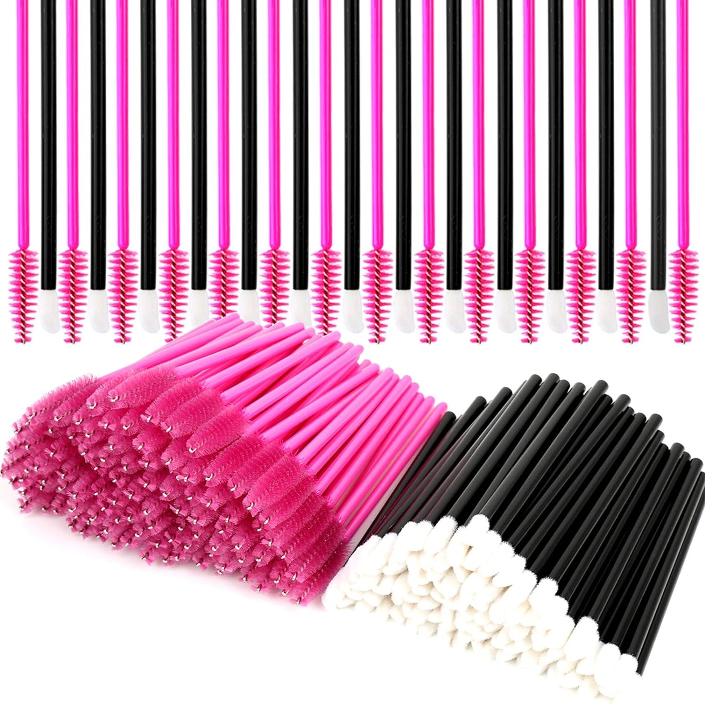 Teenitor 200 Pcs Mascara Wands & Lip Applicators - Disposable Makeup Applicators in Hot Red
