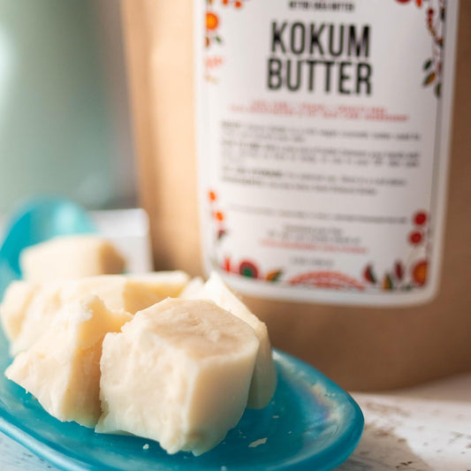 Raw Kokum Butter Unrefined - Body Butter Bar for Soap Making and DIY Lotion, Skin and Hair Products - Pure, Unscented Moisturizer for Skin - Kokum Butter 1 lb Block