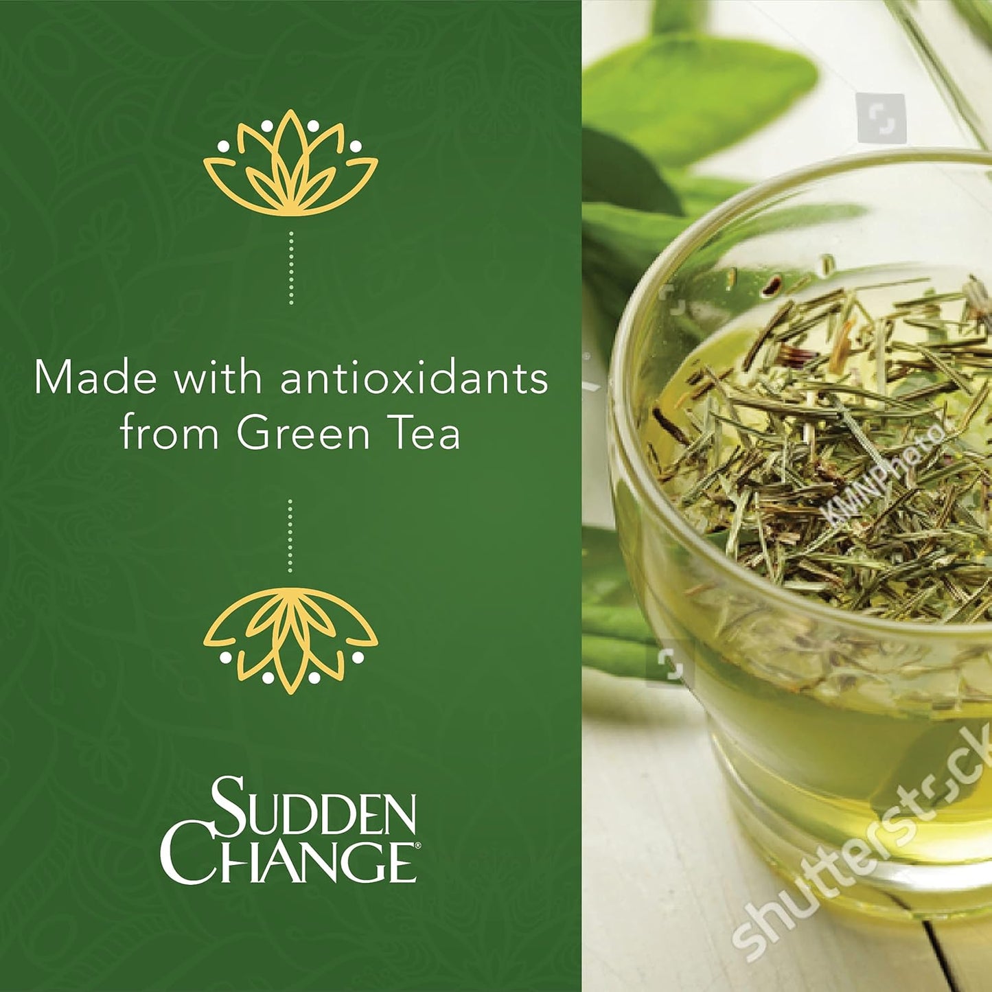 Sudden Change Green Tea Facial Mask – Diminish Wrinkles, Puffiness & More - Improve Texture, Purify Pores & Remove Excess Oil – Made with Antioxidants - Cooling Sensation for Relaxation (3.4 oz)