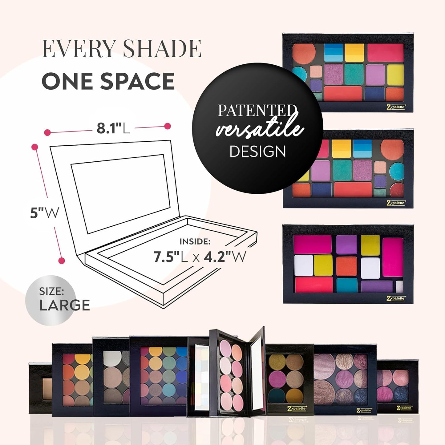 Large Magnetic Makeup Palette, Empty Magnetic Palette, Universal Magnet makeup palette for Eyeshadows, Powders, Customizable Beauty Organizer with Clear Window