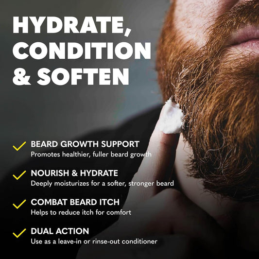 The Beard Club Thickening Leave-In Beard Conditioner for Men – Sandalwood & Ginger Cream – Hydrating Moisturizer, Softener & Lotion – Nourishes, Strengthens & Provides Itch Relief – 4oz