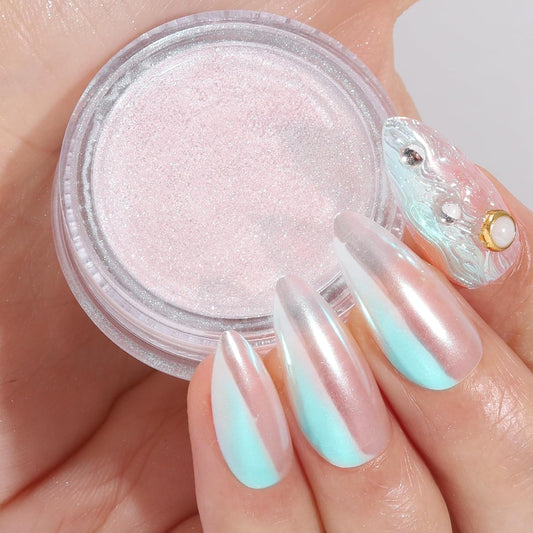 Artdone Aurora Chrome Nail Powder, Iridescent Unicorn Powder Metallic Mirror Effect Pigment Pearlescent Mermaid Pearl Glitter Dust Kit, Nail Art Decoration, Resin Craft