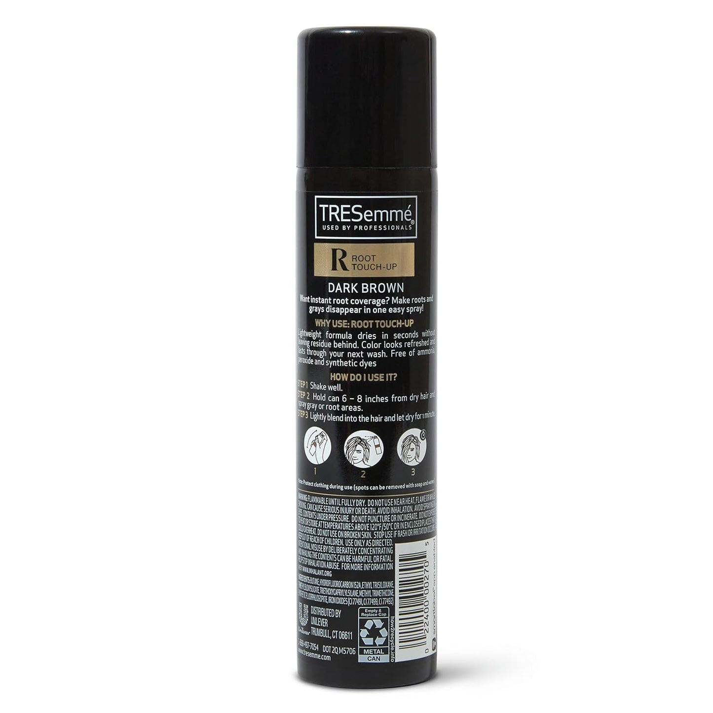 TRESemmé Root Touch-Up Temporary Hair Color Dark Brown Hair Ammonia-free, Peroxide-free Root Cover Up Spray 2.5 oz (Pack of 2)
