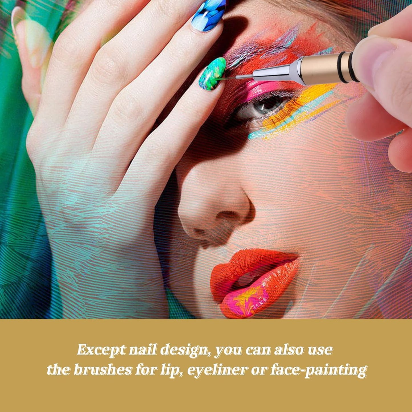 Nail Art Liner Brushes Set, 6Pcs Nail Art Design Brush Striping Thin Long Lines Dotting Drawing Pen, UV Gel Polish Painting Metal Handle Striper Brushes Size 5/7/9/11/20/25mm