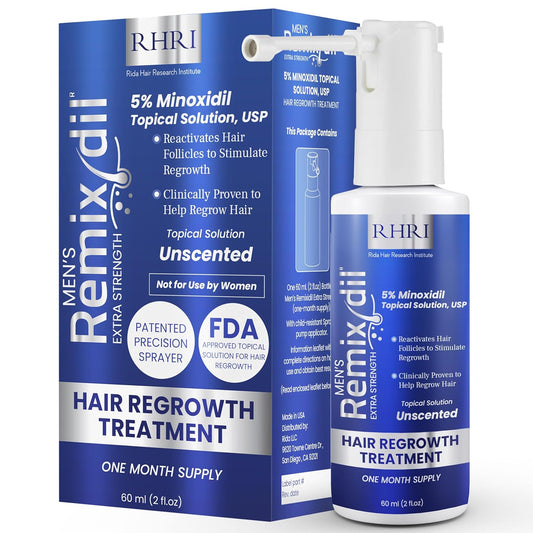Minoxidil for Men | 5% Minoxidil Hair Regrowth Treatment | Unscented, Clinically Proven for Thinning Hair Regrowth & Follicle Reactivation | Hair Loss Treatments For Men- 60 ml