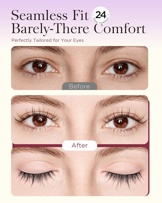 BEYELIAN Magnetic Eyelashes with Applicator, Soft Magnetic Lashes Natural Look Comfortable & Secure Fit Easy to Apply Reusable (1 Pairs, CS03)