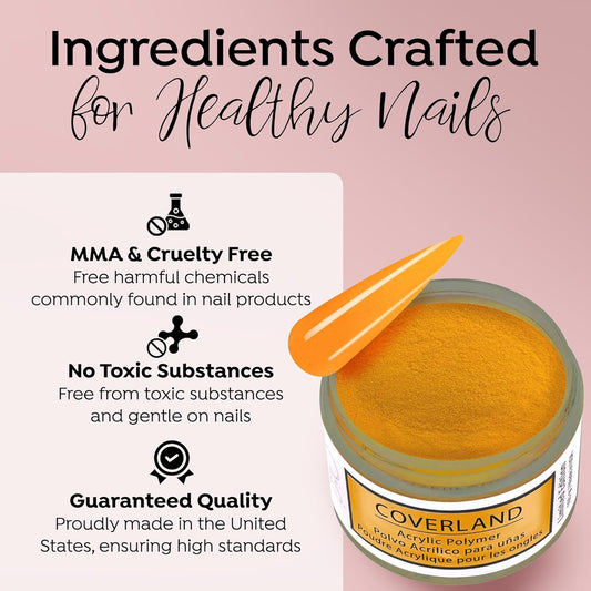 Tones Coverland Acrylic Nail Powder "Autumn Glow" - Limited Edition Acrylic Powder for Nail Design, Sculpting, and Masking Nail Bed Imperfections - Professional Acrylic Nail Supplies - (1.5 Oz)