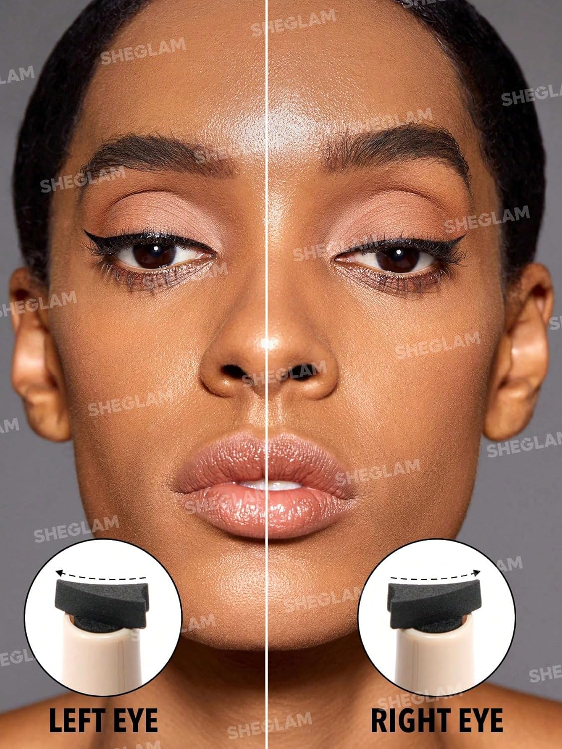 SHEGLAM Get Foxy Eye Stamp & Liner Pen 3 In 1 Waterproof Liquid Eyeliner Pencil Cat Eye Smudge-Proof Long-Lasting