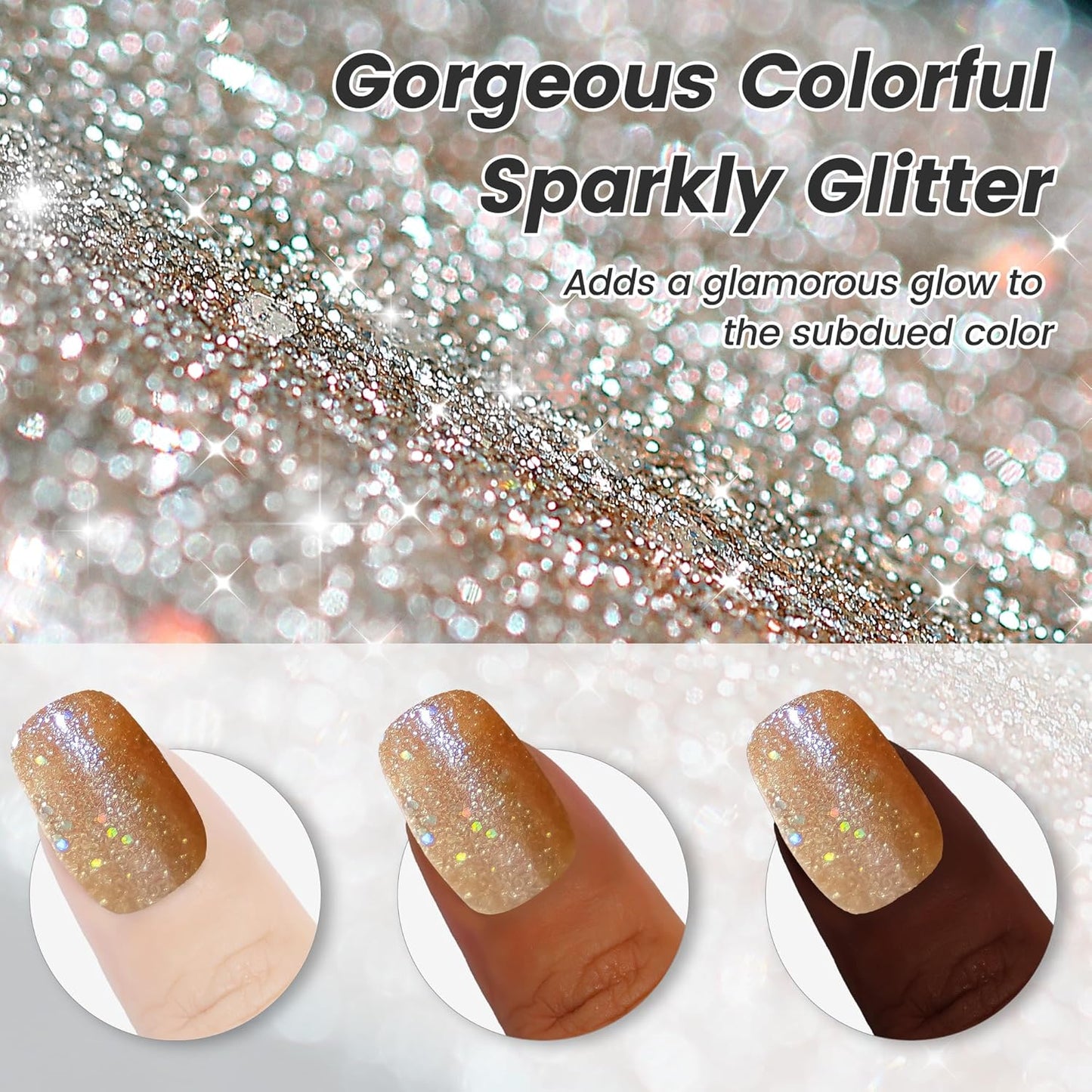 YTD Likomey Nail Gel Color Gel,15ml Sparkling Champagne Gold Glitter Soak Off UV Varnish,Salon Home DIY Nail Art Manicure and Pedicure,CS021