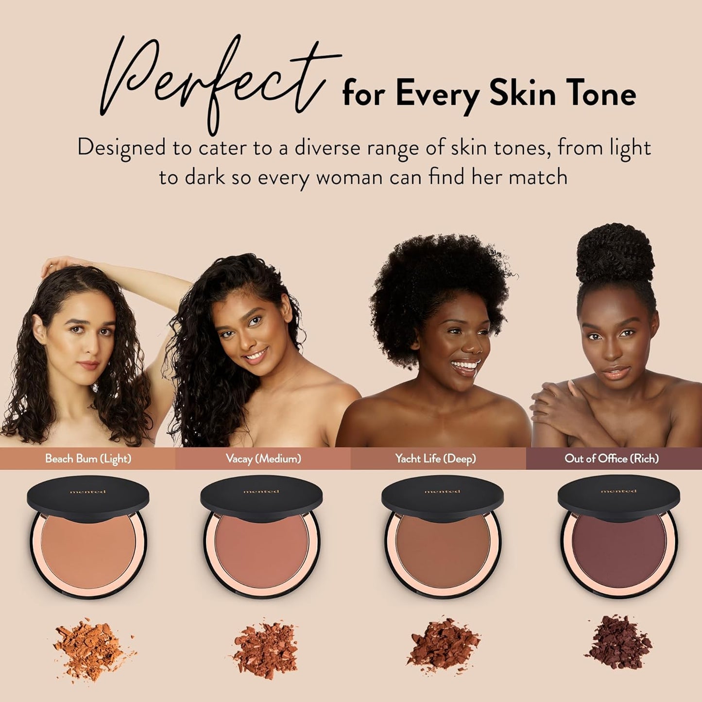 Mented Cosmetics Made in Italy, Cruelty Free Makeup, Vegan, Paraben Free, Shimmer Bronzer, Highlighter Bronzing Powder Palette for Face with Vitamin E + A, 0.35oz/10g, Yacht Life