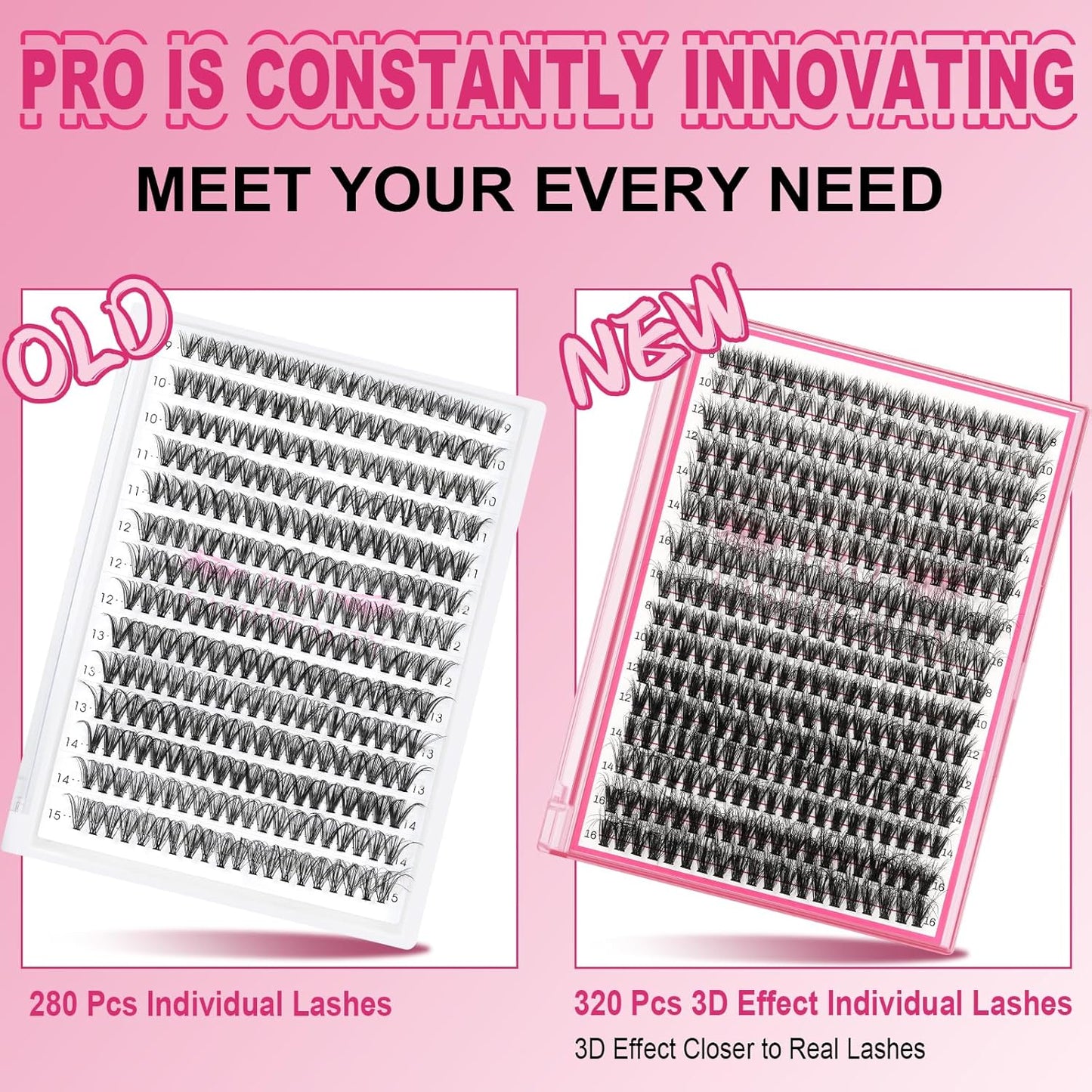 Lash CIusters 320Pcs Individual Lashes 3D Volume Cluster Lashes Natural Look Eyelash Clusters Faux Mink Wispy Lashes 30D+40D-C Mixed DIY Lash Extension (30D+40D-C,8-16mix)