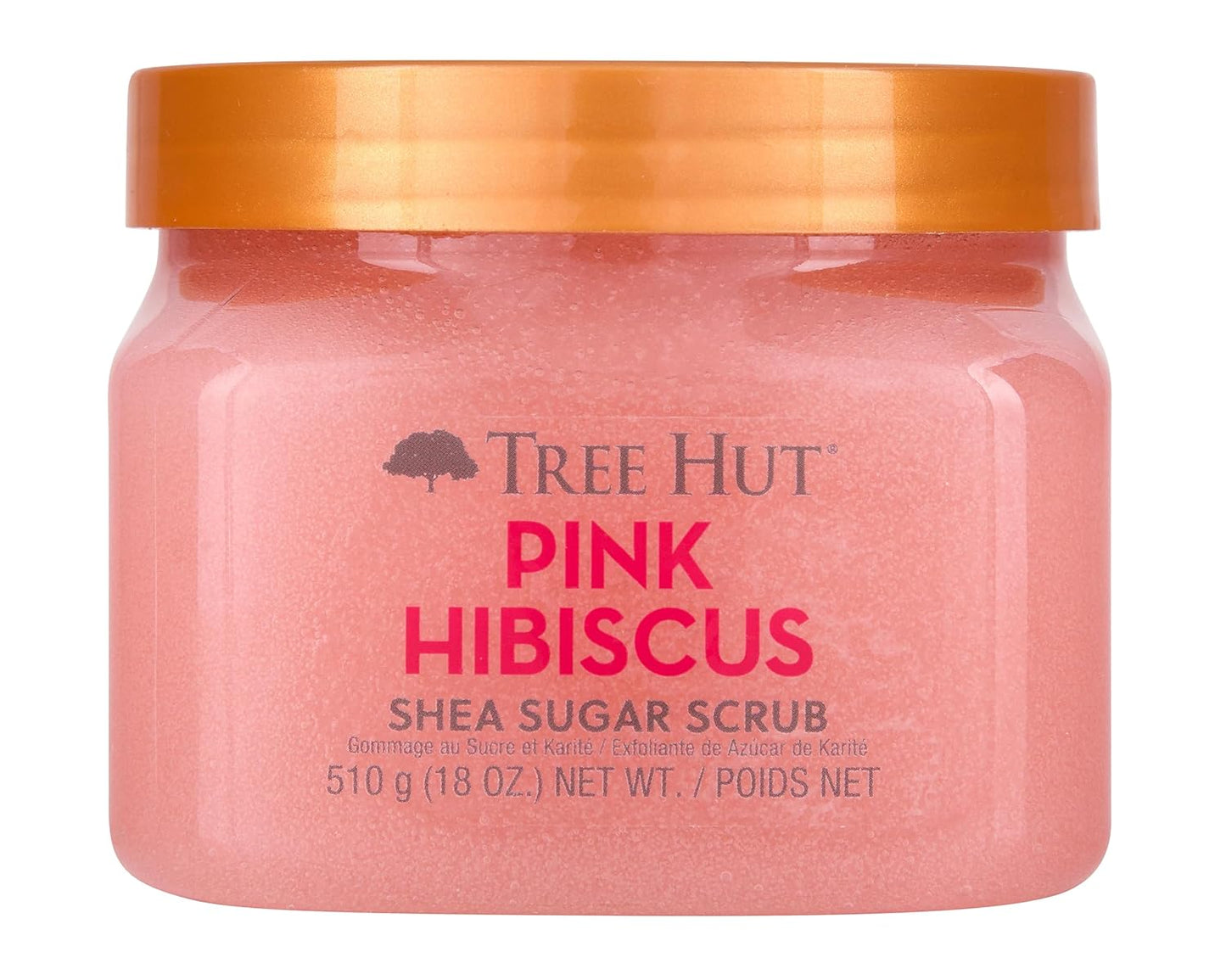 Tree Hut Shea Sugar Scrub - Pink Hibiscus - 18 oz - Exfoliating Body Scrub for Smooth, Glowing Skin - Made with Real Sugar and Shea Butter