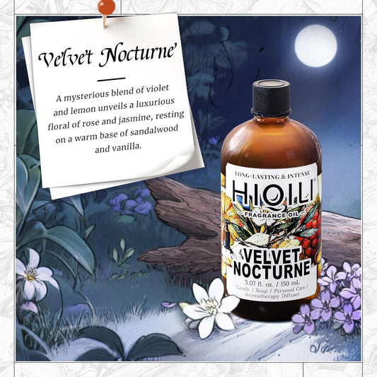 HIQILI Velvet Nocturne Fragrance Oil for Making Candle, Aroma Spray, Great for DIY Women Solid Perfume, Long-Lasting Scented Oil - 5.07 Fl Oz