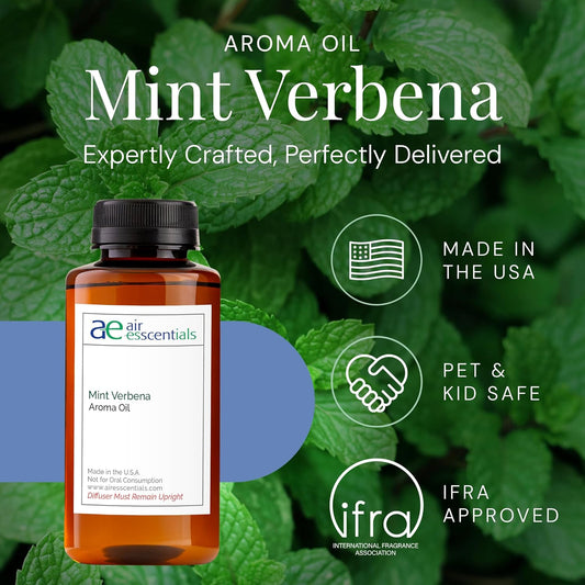 Mint Verbena Aroma Oil, Essential Oils Blend for Diffusers & Scent Machines, Citrus Charm & Minty Undertones, Aromatherapy, Cold Air Diffuser Compatible, 300 mL