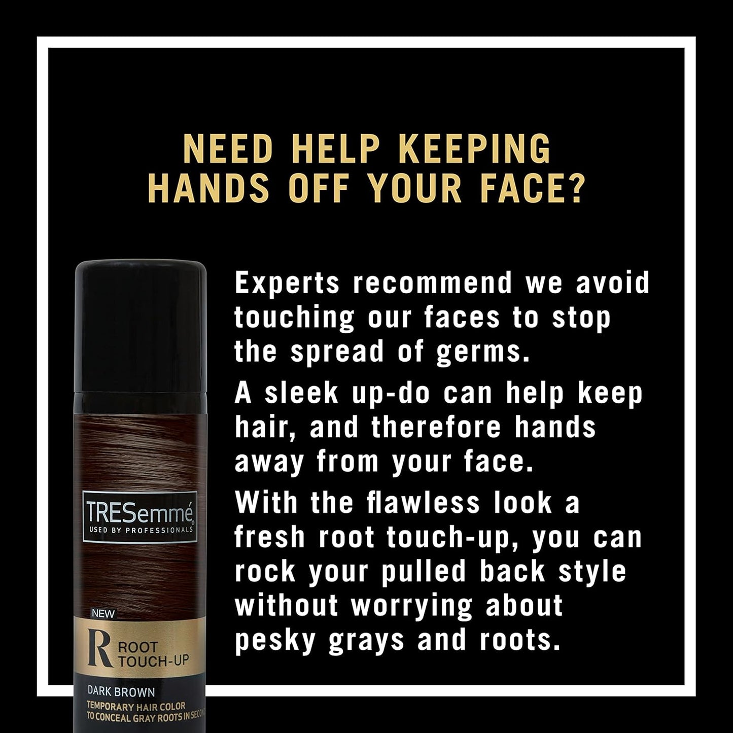 TRESemmé Root Touch-Up Temporary Hair Color Dark Brown Hair Ammonia-free, Peroxide-free Root Cover Up Spray 2.5 oz (Pack of 2)