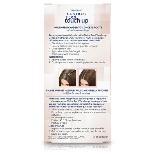Clairol Root Touch-Up Temporary Concealing Powder, Medium Brown Hair Color, Pack of 3