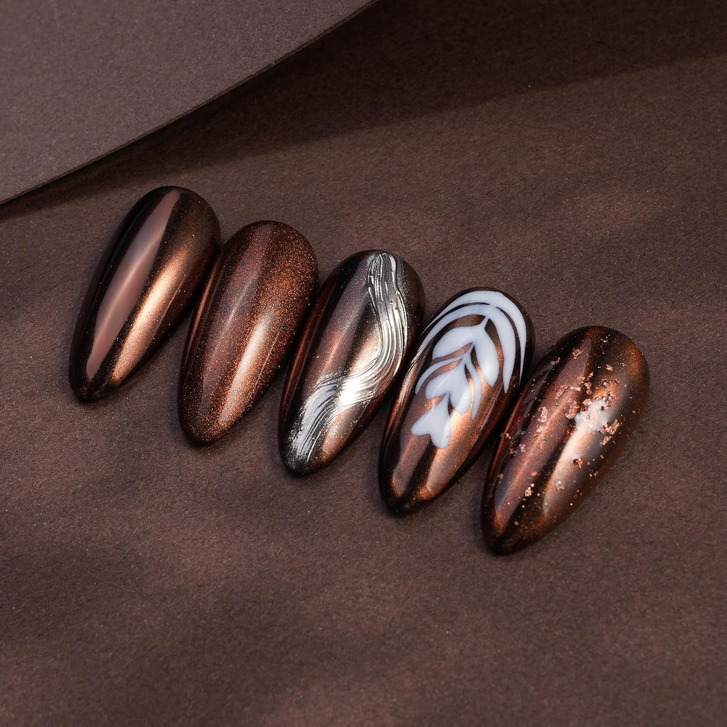 Pretty Diva Chrome Nail Powder - Coffee Chocolate Effect Nail Art Mirror Chrome Nail Powder, Brown Metallic Mirror Chrome Powder Pigment for Nail Art Decoration