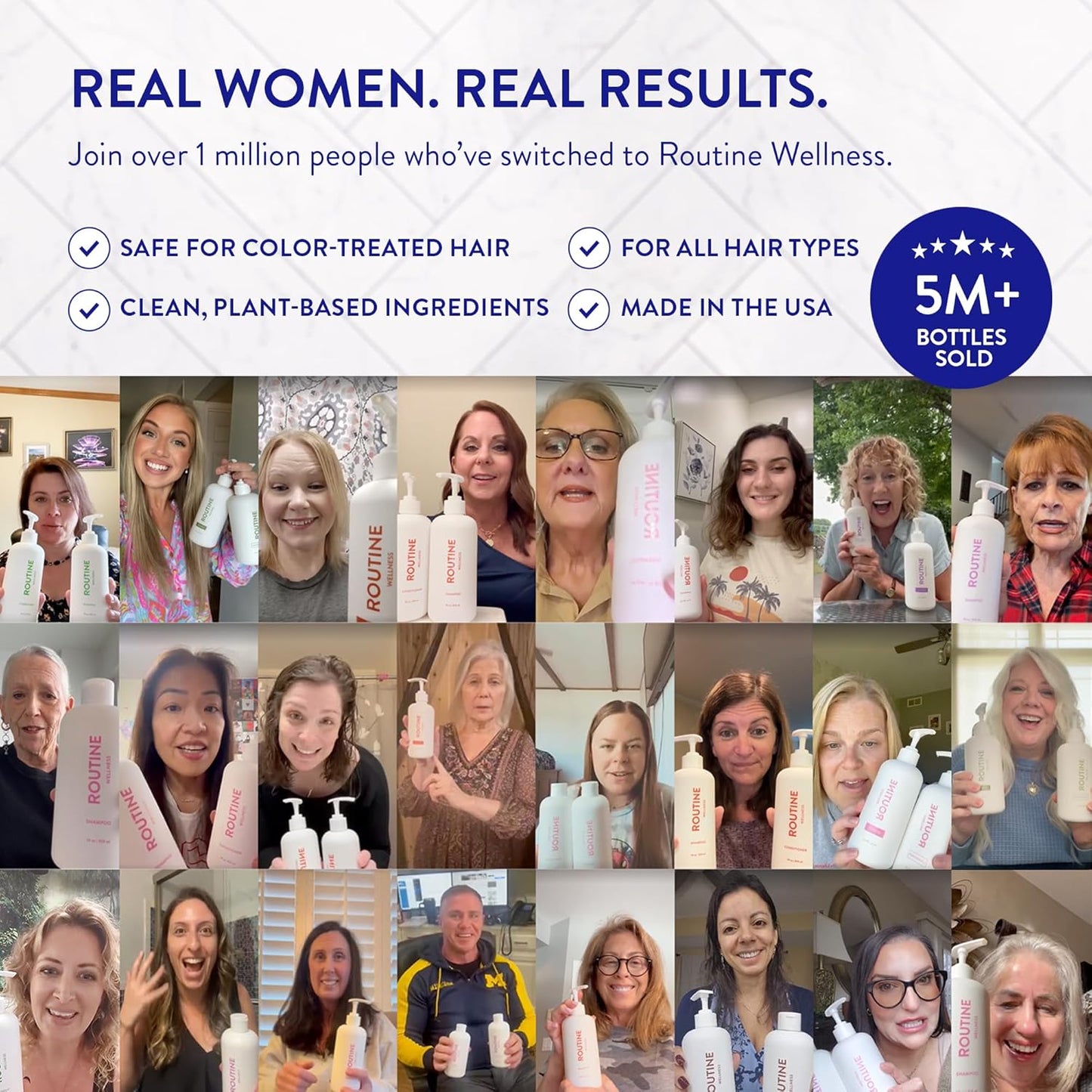 Routine Wellness Anti-Thinning Shampoo for Thinning Hair - Biotin DHT Blocker Women & Men - Color Safe Shampoo for Hair Loss & Healthy Hair - Lavender & Cedar - 14oz