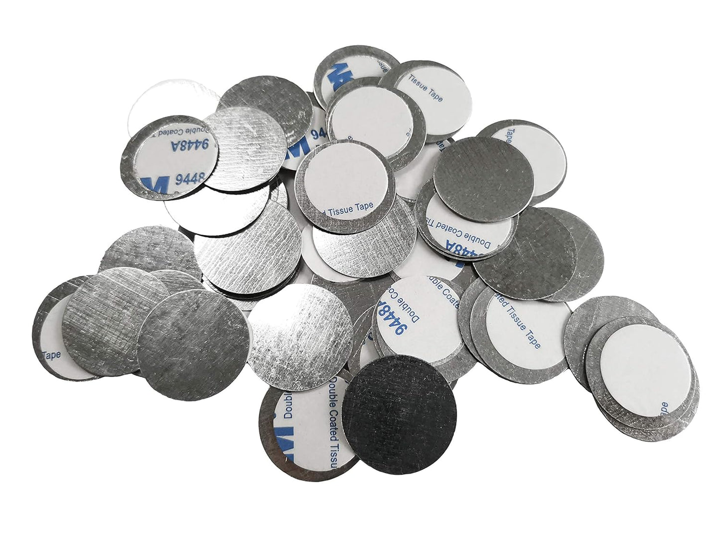 50pcs Round Metal Stickers for Non-Magnetic Eyeshadow Pan Use with Magnetic Makeup Palette (Diameter 2.5cm)
