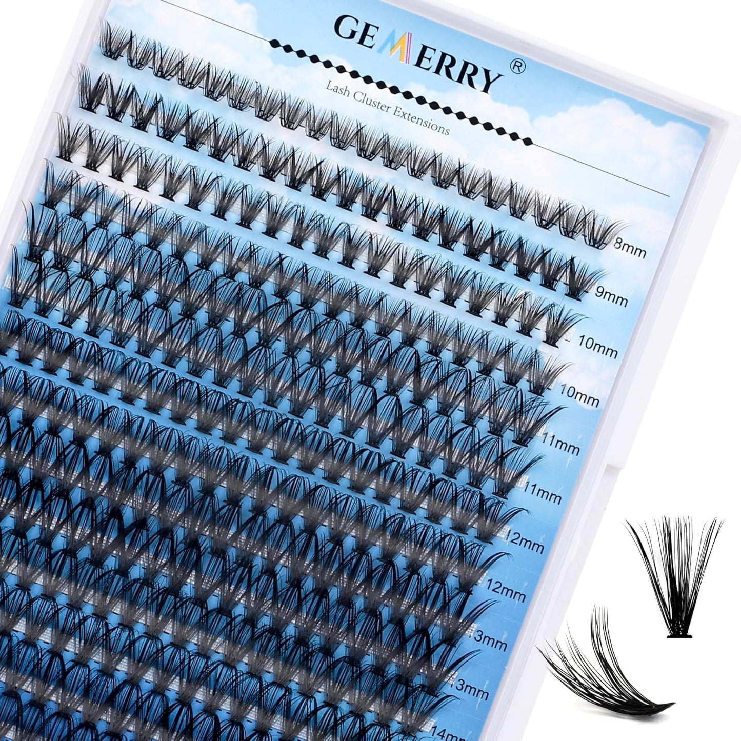 Individual Lashes GEMERRY 280pcs Large Tray 0.07mm Lash Clusters 40D 8-16 MIX D Curl Cluster Lashes Soft &Natural Individual Lashes Cluster Reusable DIY Eyelash Extensions