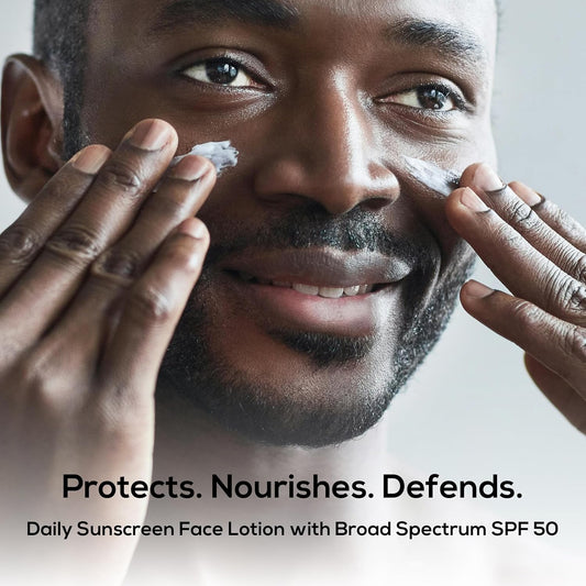 MARLOWE. No. 128 Men's Facial Lotion with Sunscreen SPF 50, 3.4 oz, Oil-Free, Lightweight Daily Face Moisturizer for Men, Includes Natural Extracts to Hydrate, Nourish & Soothe