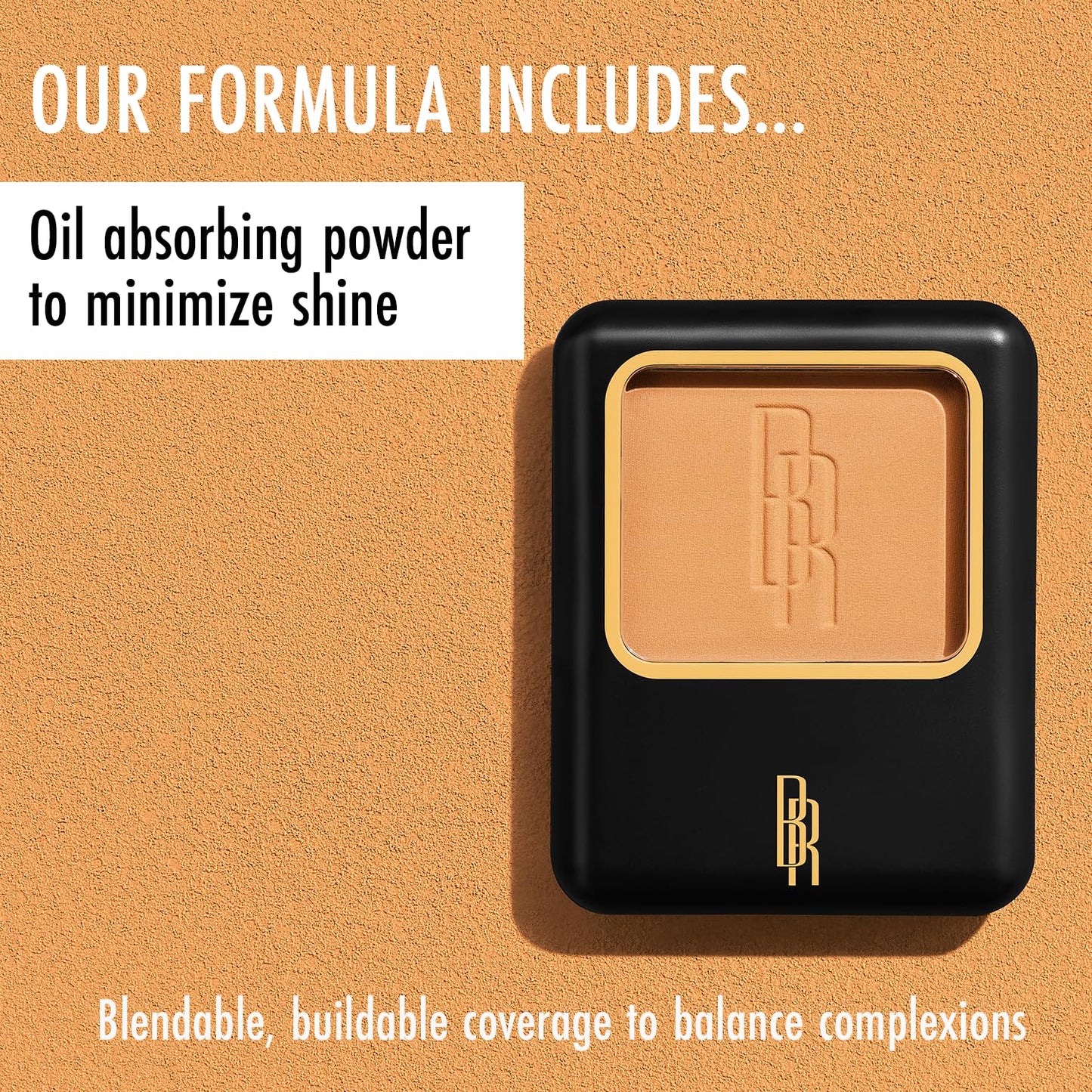 Black Radiance Pressed Powder, Buildable & Blendable Matte Finish Shine Control Compact with Mirror & Applicator, Cruelty-Free & Vegan - French Toast