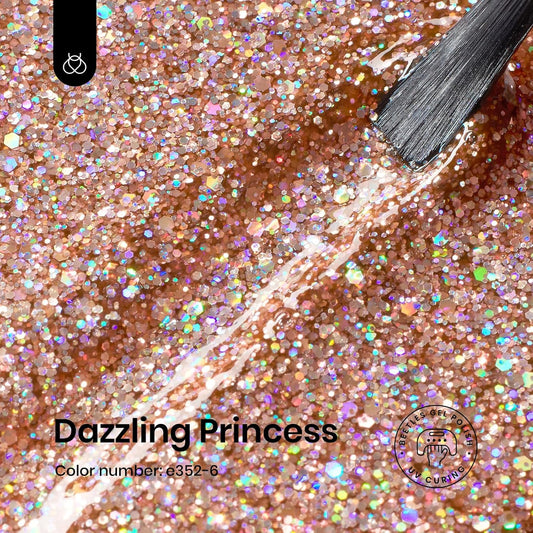 Beetles Glitter Gel Nail Polish 15ML Rose Gold Reflective Pink Gel Polish Dazzling Princess Nail Art Design Manicure Salon (1Pcs)