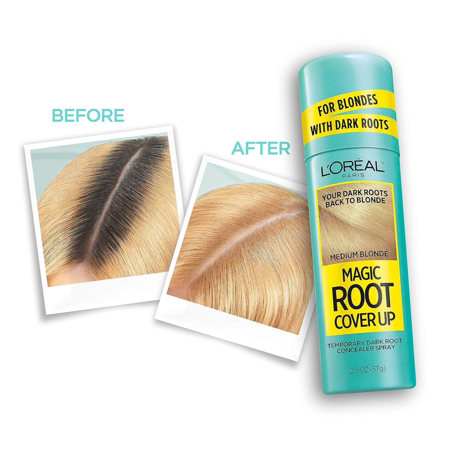 L'Oreal Paris Magic Root Cover Up Spray For Blondes with Dark Roots, Color Concealer, Ammonia and Peroxide Free, Light Blonde, 2 fl. oz.