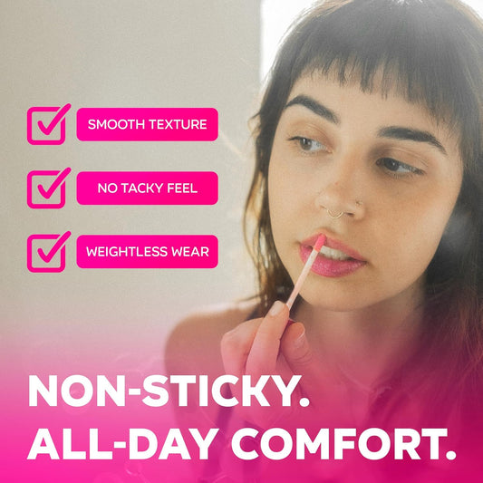 Pink Lip Gloss for Women – Infused with Vitamin E – Non-Sticky, Long Lasting, High Shine, Clean Formula – Pink Lipgloss, 1 Pack