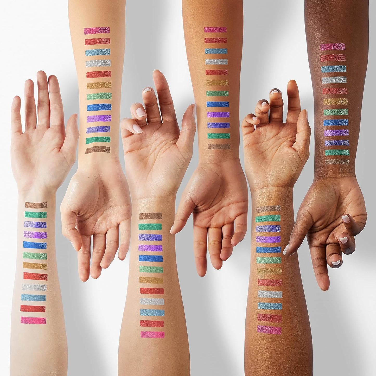 evpct 16 Color Liquid Glitter Eyeliner Sets Eyeliner Glitter Liquid Liners for Women White Silver Rose Gold Pink Sparkly Sparkle Shimmer Eyeliners delineador con glitter de colores para ojos colores