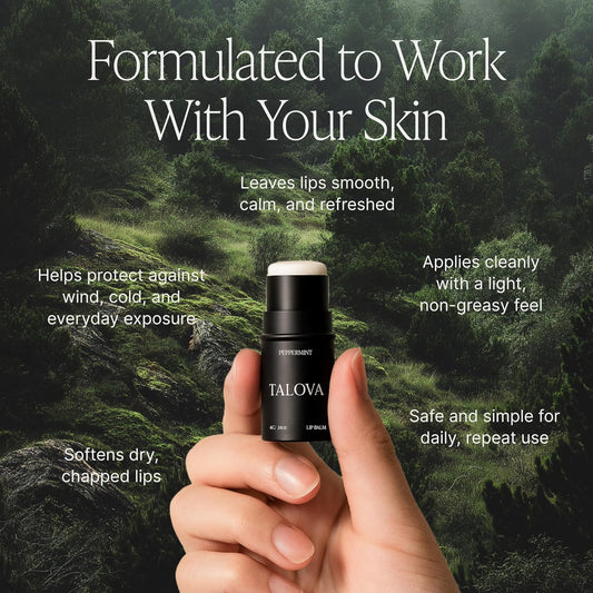 Peppermint Grass-Fed Tallow Lip Balm, Lip Sleeping Mask, Overnight Moisturizer, Natural & Clean Moisturizing Lip Balm w/Vitamins A, D, E, & K, Nourishes & Smooths Texture, Dry & Chapped Lips